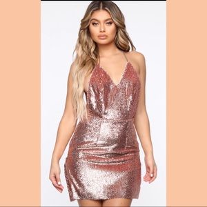 Fashion Nova | Pink Sequin Party Dress | Small